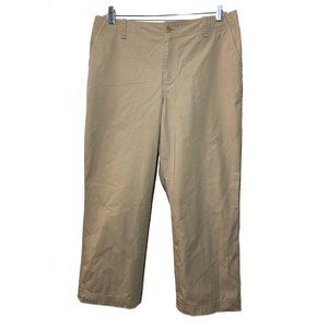 Lauren by Ralph Lauren Petite 100% Cotton Straight Khaki Pants Size 14P Beige